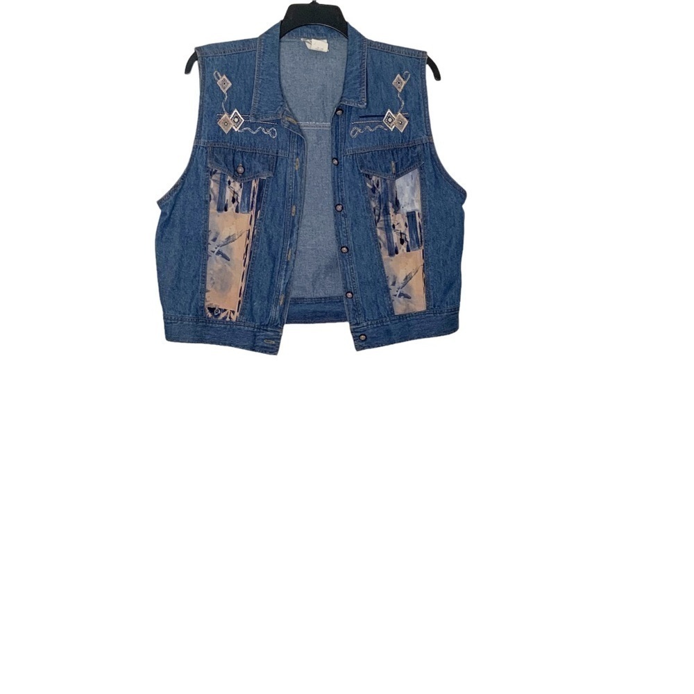 𝅺VINTAGE Saint Germain denim vest. Size L - Picture 2 of 9